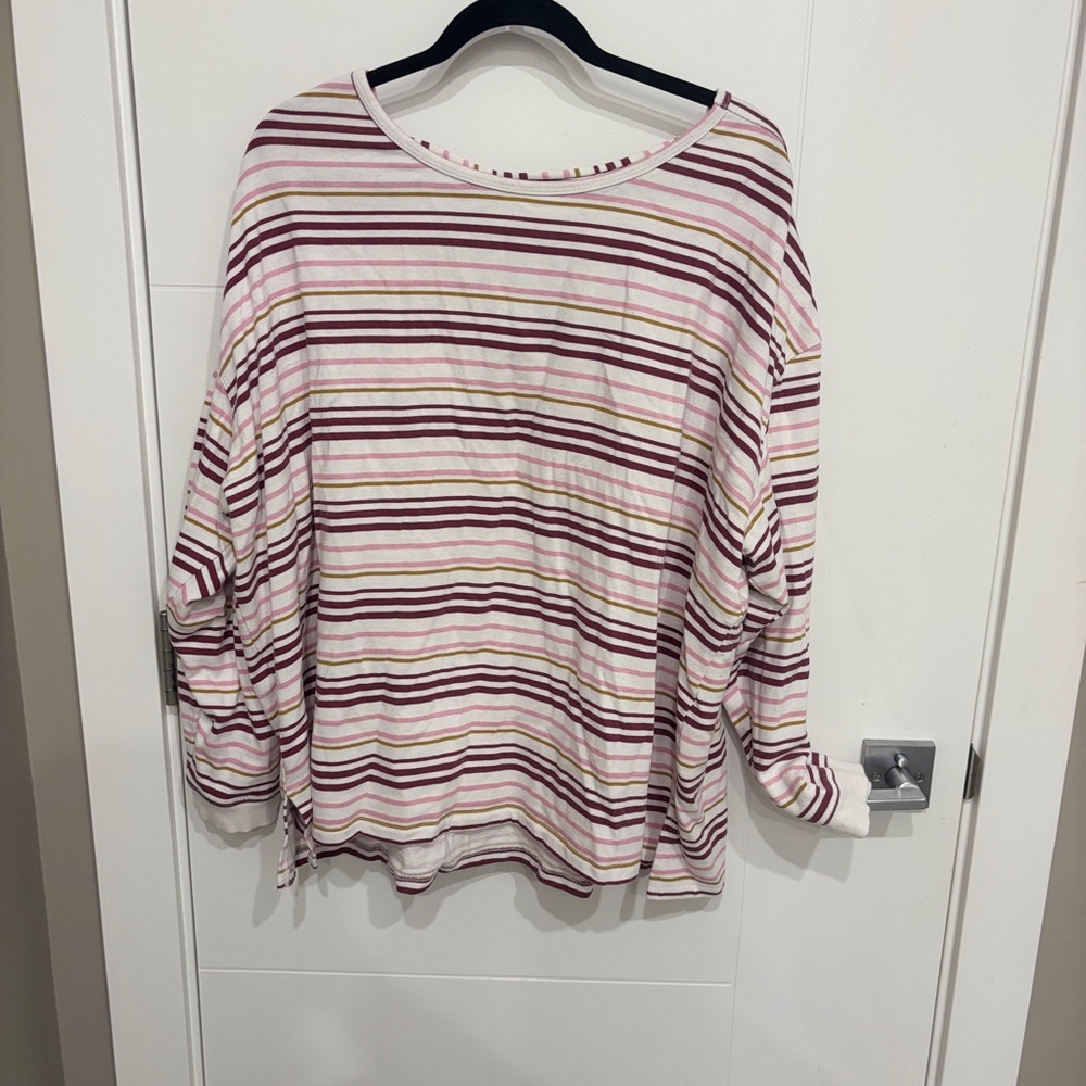 Maurices Striped Long Sleeve Sweater Criss Cross Back